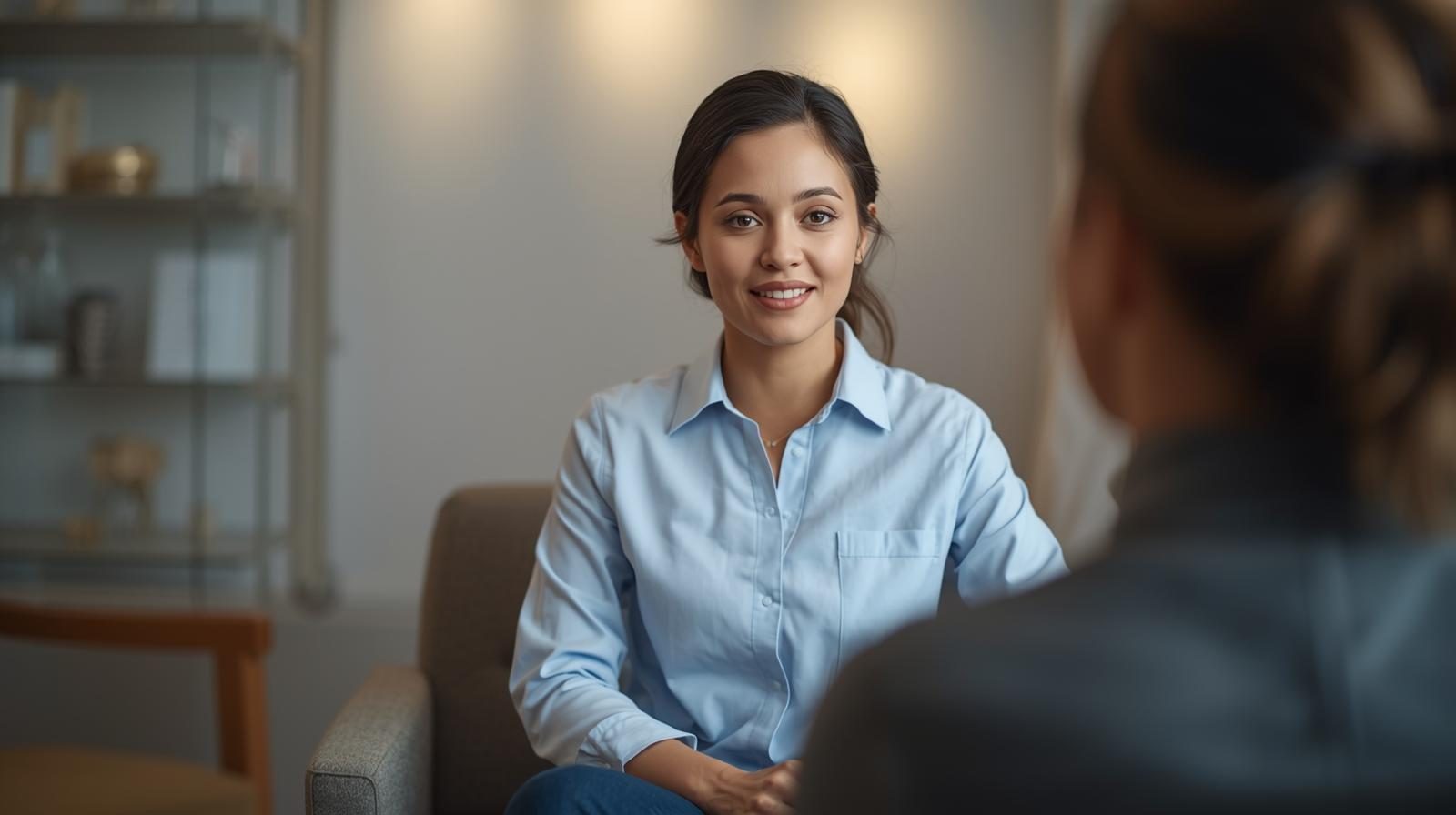 Health and wellness provider meeting with a patient during an in-office consultation, reflecting patient trust built through integrated marketing