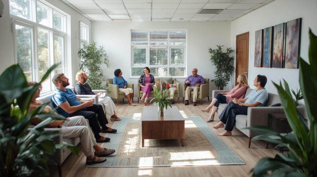 Full waiting room at an integrative health and wellness clinic, representing patient acquisition and marketing services that drive consistent appointment volume