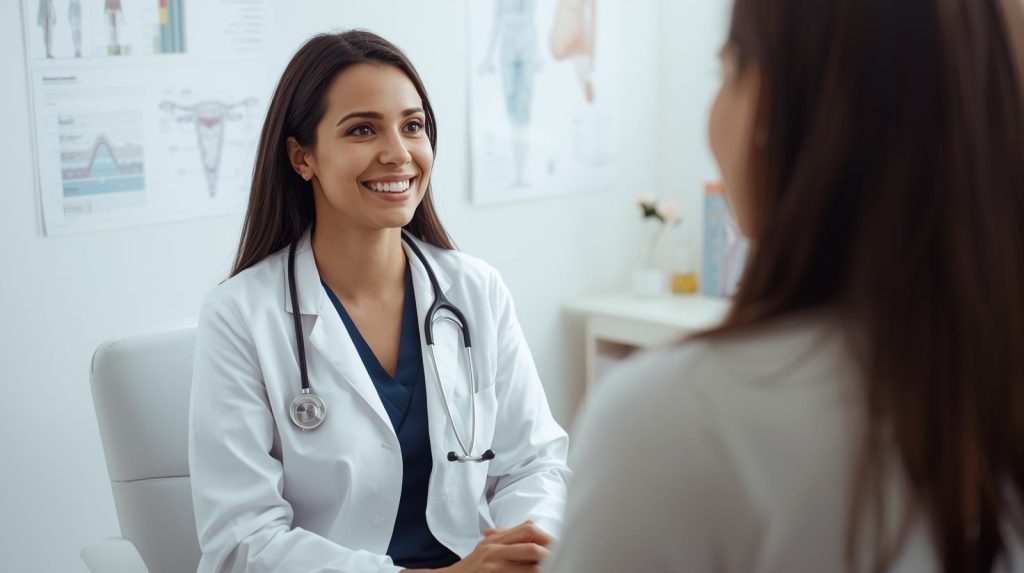 Healthcare provider consulting with a patient, representing high intent treatment marketing for integrative health and wellness practices