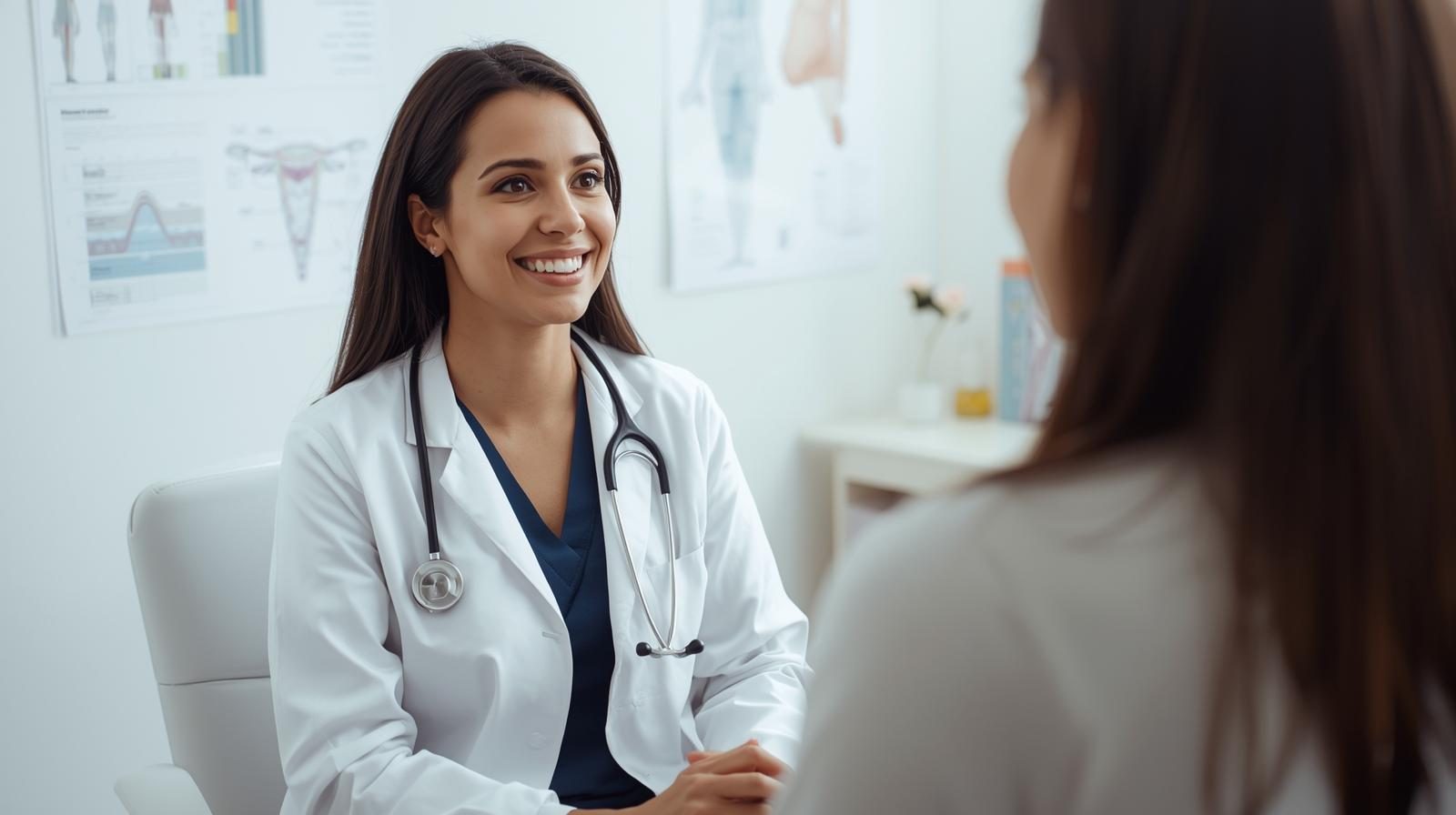 Healthcare provider consulting with a patient, representing high intent treatment marketing for integrative health and wellness practices